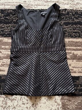 le chateau Black Dress with Silver Pinstripes